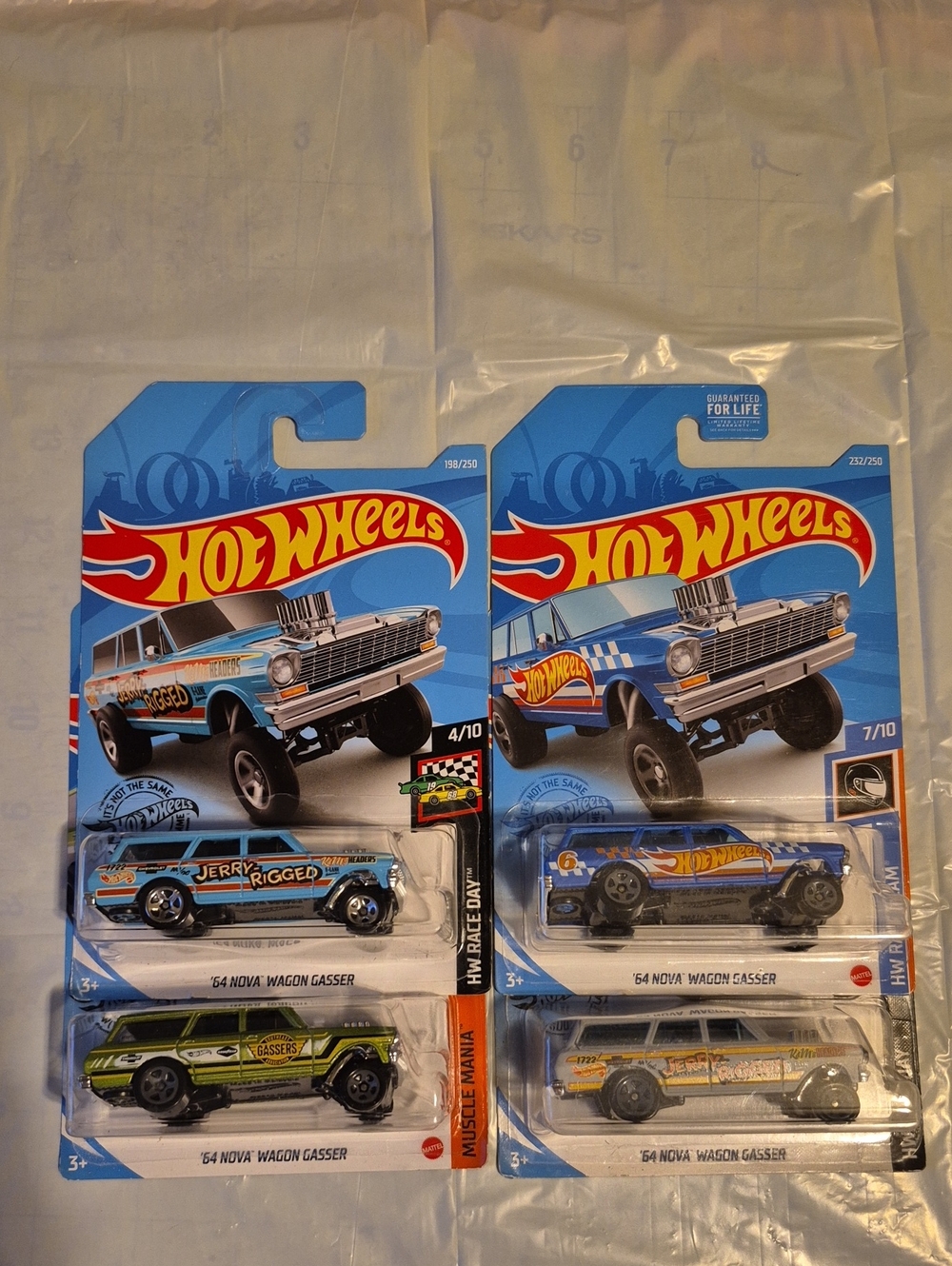 D6  Hot  Wheels 64 Nova Gasser Wagon  Lot Of 4